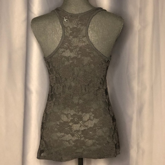 Black Lace Razor Back Tank - Picture 2 of 2